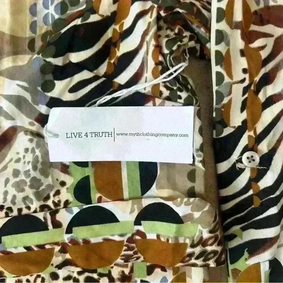 Live 4 Truth animal Print Button Down MIDI boho Dress NWT Medium - Picture 12 of 12